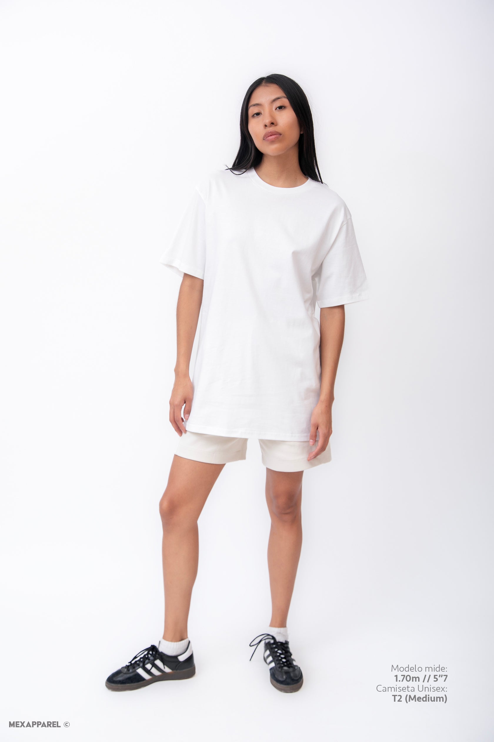 Camiseta Blanca Tacto Seda, Algodón 220gsm