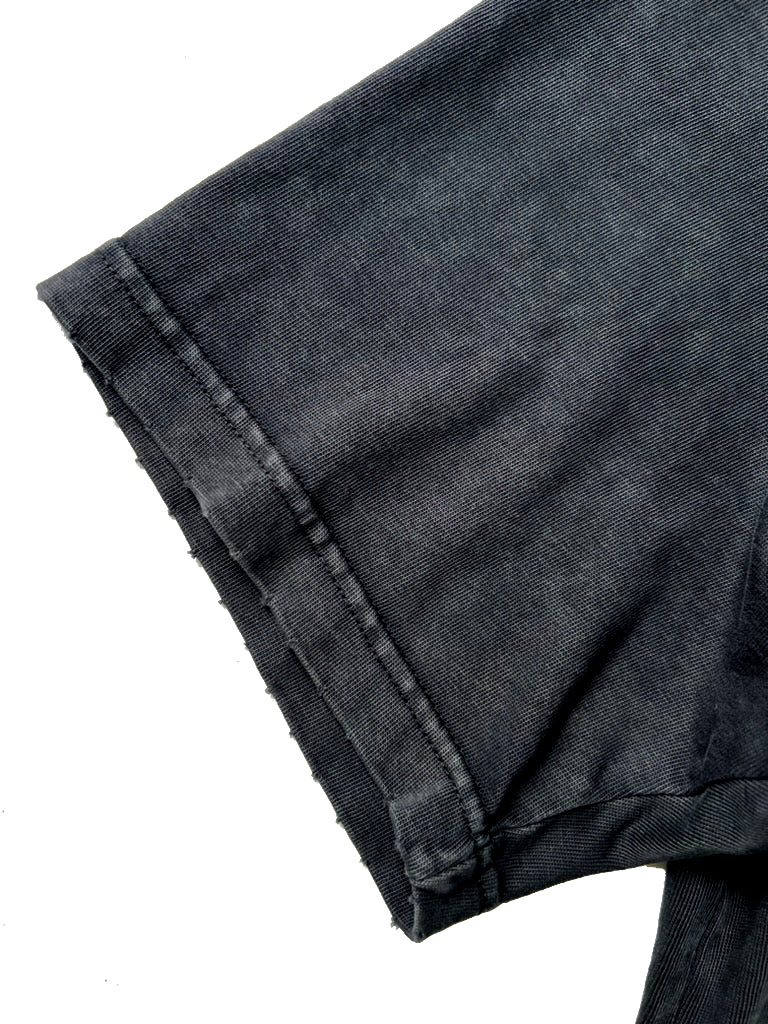 Camiseta Vintage Negro con Destrucciones Algodón 260gsm