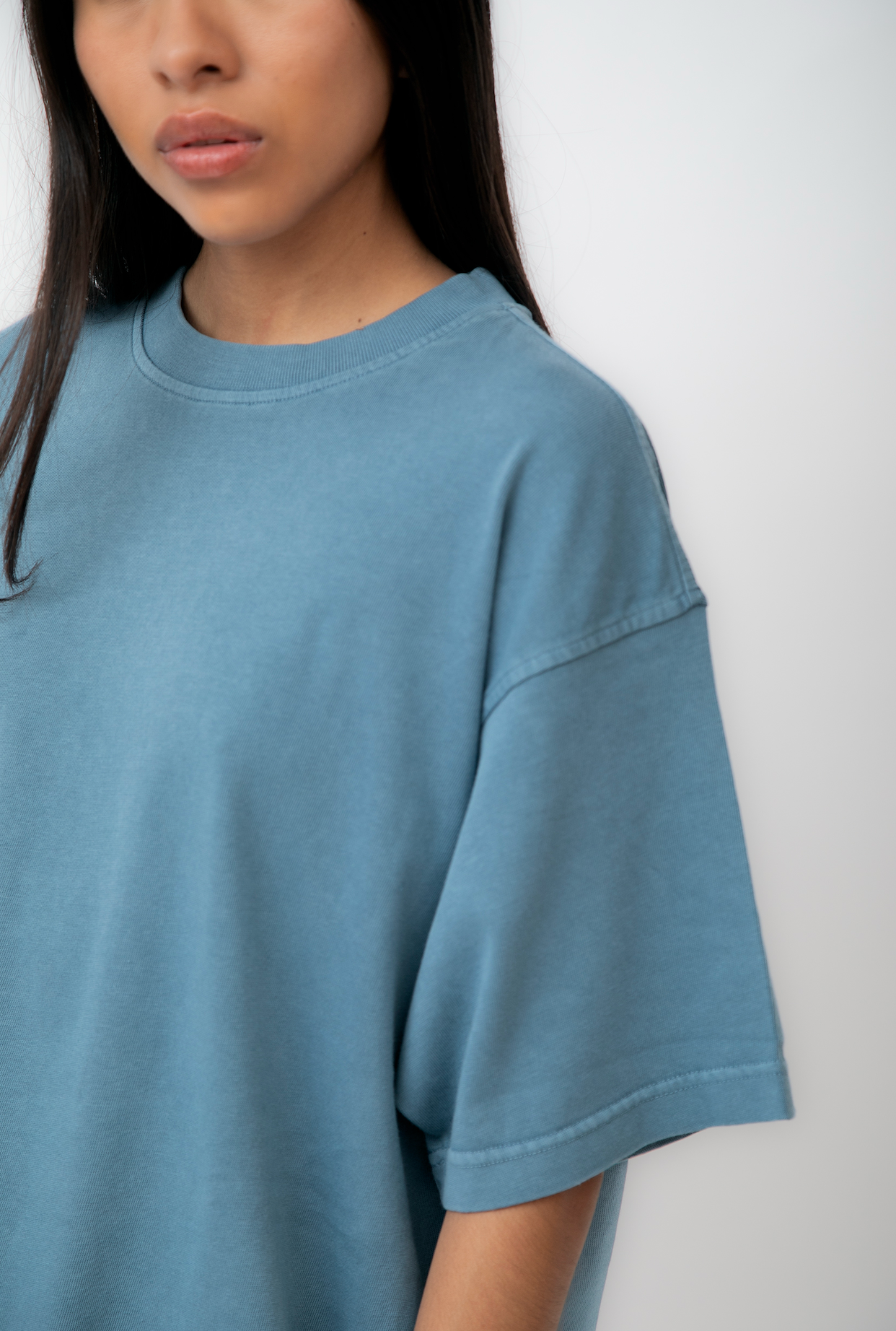 Camiseta Azul Pigmento, Algodón 260gsm