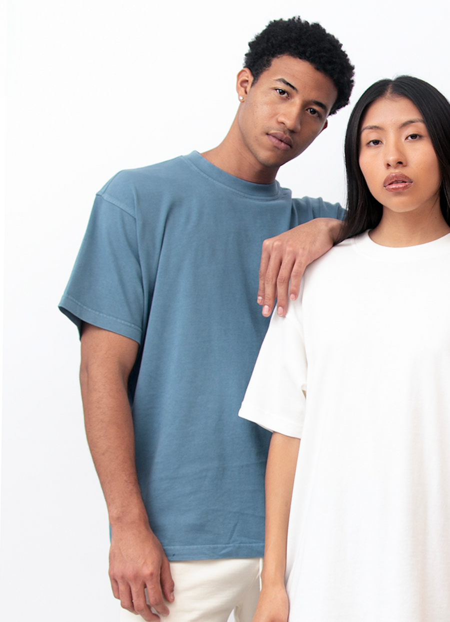 Camiseta Azul Pigmento, Algodón 260gsm