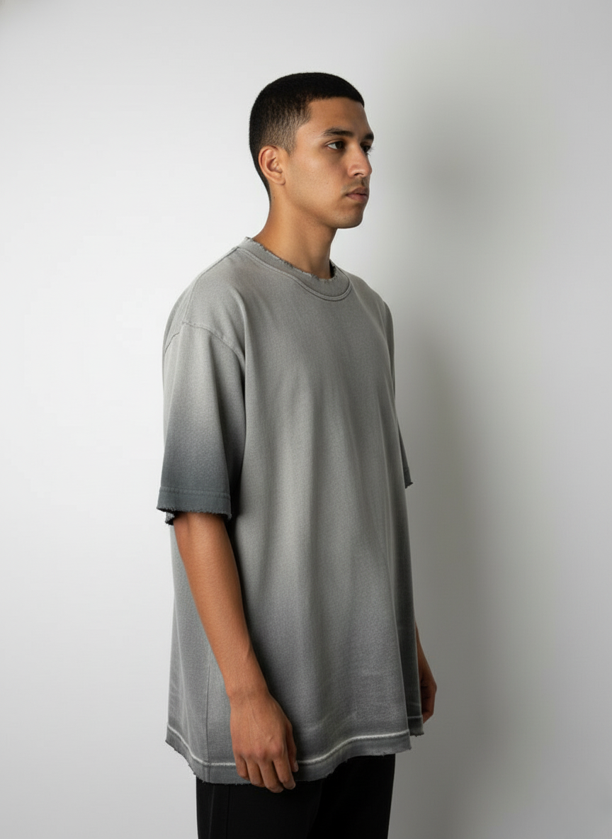 Legacy Tee Oversized 260 gsm Artesanal Dye con destrucción Color Spray Silver