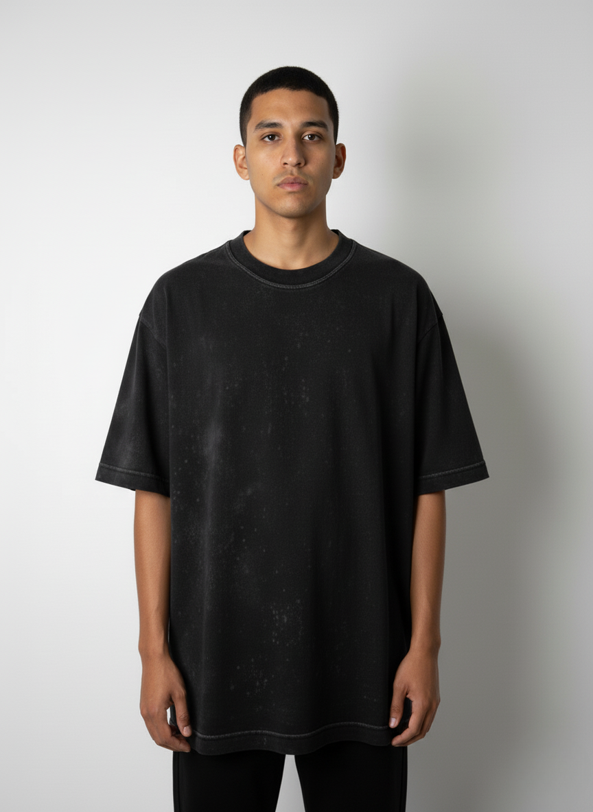 Legacy Tee Oversized 260 gsm Artesanal Dye Color Cosmos Black