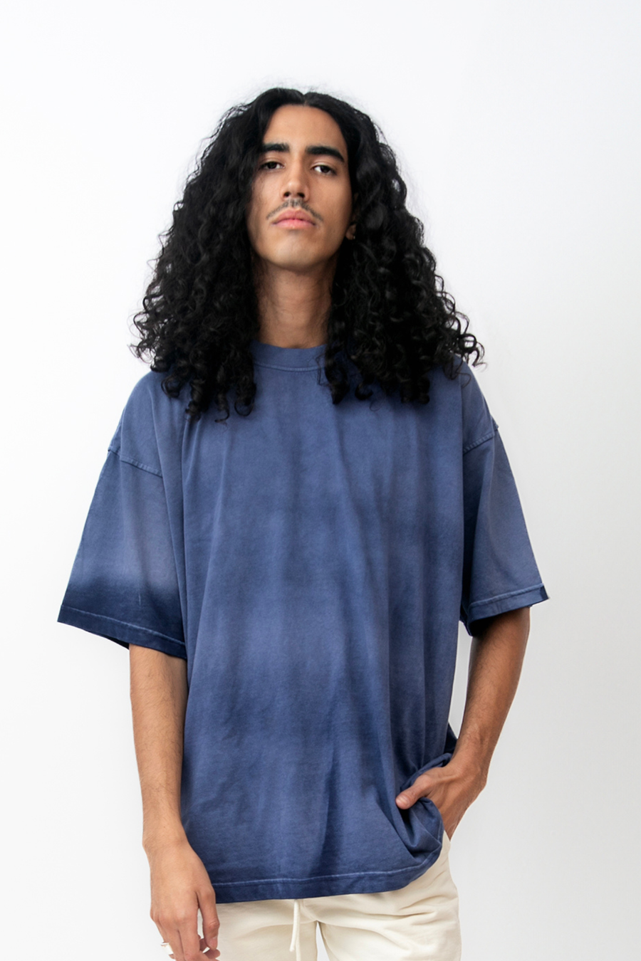 Legacy Tee Oversized 260 gsm Artesanal Dye Color Spray Blue