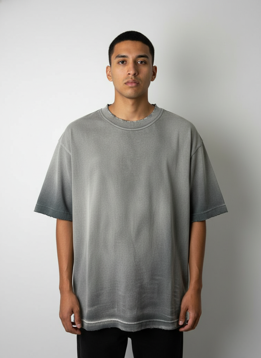 Legacy Tee Oversized 260 gsm Artesanal Dye con destrucción Color Spray Silver